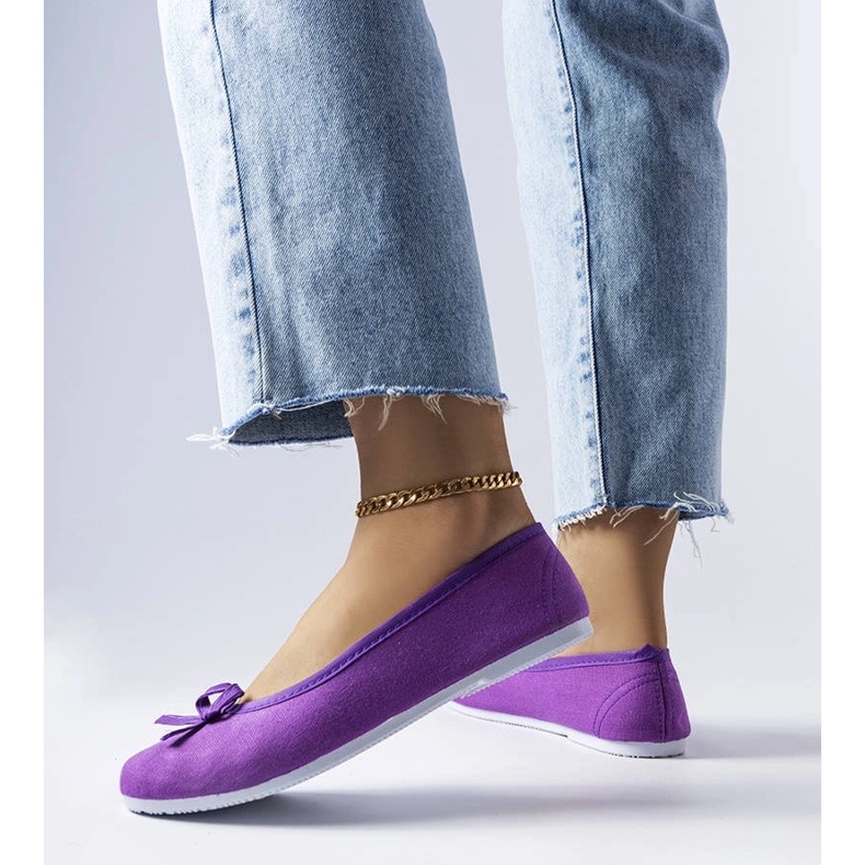 Lila Ballerinas aus Stoff von Gendron violett 1