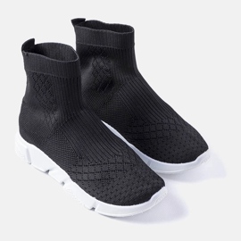 Schwarze Sneaker mit Sockenobermaterial von Olot 1