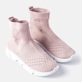 Rosa Sneaker mit Sockenobermaterial von Olot 1