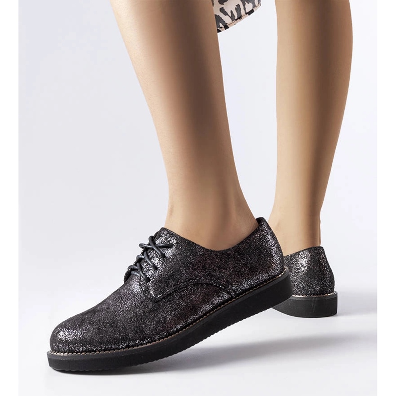 Schwarze Glitzer-Brokatschuhe von Cemetery 1