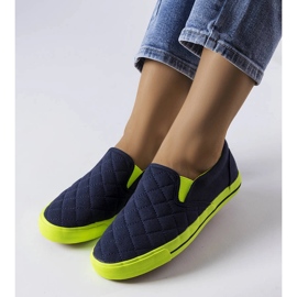 Marineblaue, gesteppte Slip-On-Sneaker von Balsamo 1