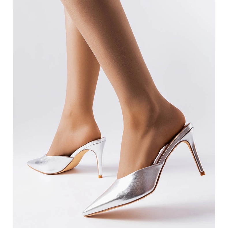 Silberfarbene Drainer-Fersenschieber silber- 1