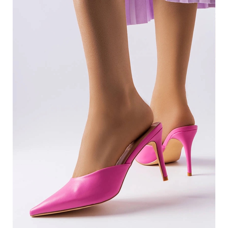 Rosa Drainer-Sandalen mit Absatz 1