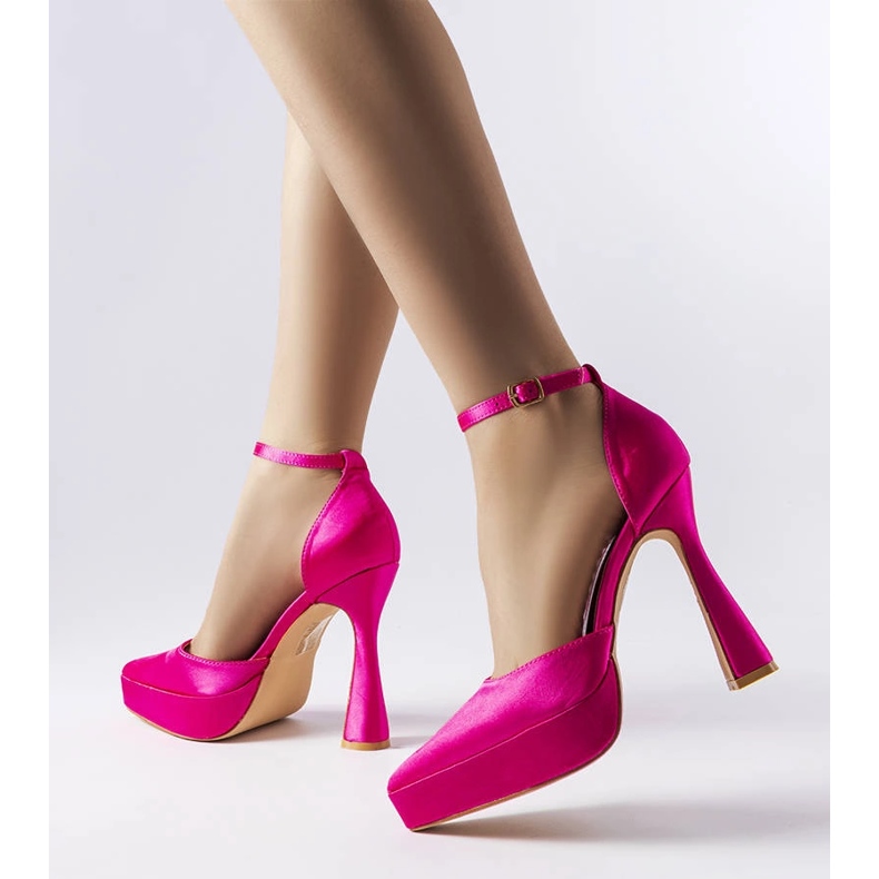 Fuchsiafarbene High-Heel-Pumps von Lowell rosa 1
