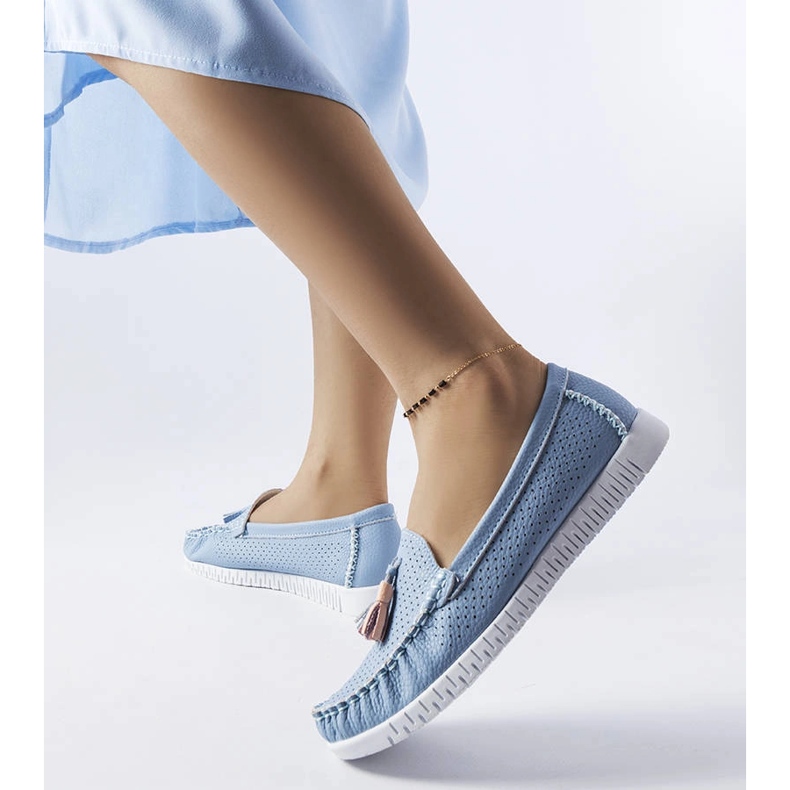 Maryville-Slipper aus blauem Leder 1