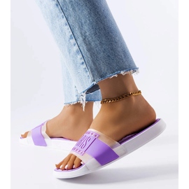 Lila Gummipantoffeln aus Paris violett 1