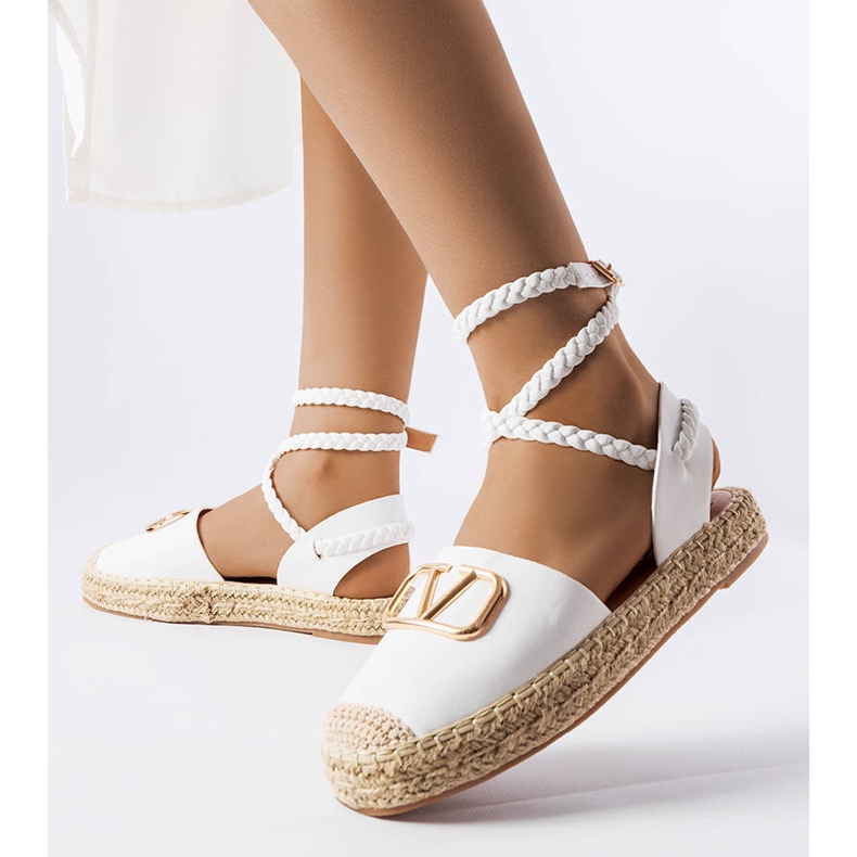 Weiße Parent-Espadrilles zum Schnüren 1