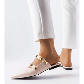 Beigefarbene Sandalen mit spitzer Zehenpartie von Ruckman 1