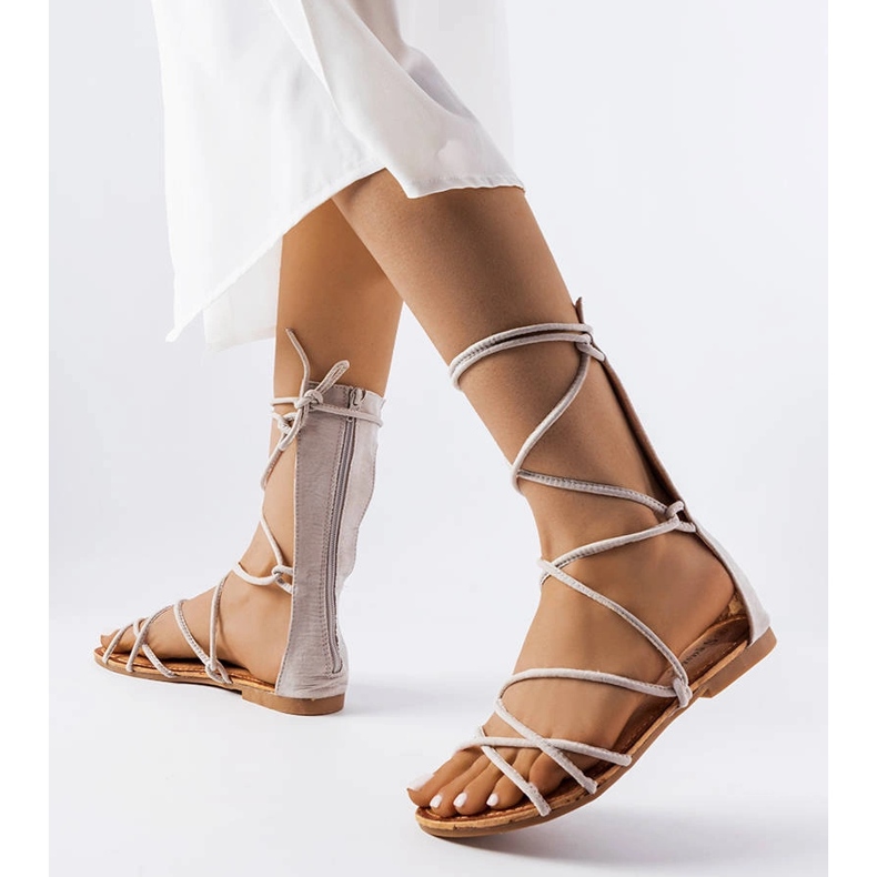 Graue High-Tie-Sandalen von Heliport 1