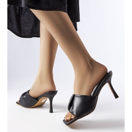 Schwarze elegante Flip-Flops auf der Birkennadel 1