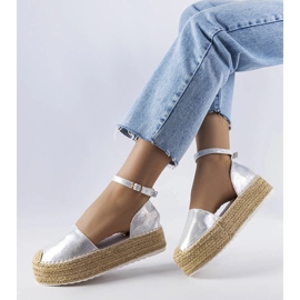 Silberne Plateau-Espadrilles von Clousson silber- 1