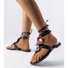 Schwarze dekorative Sandalen von Moines 1