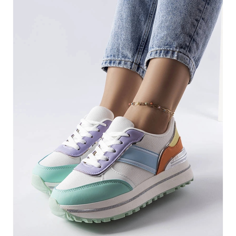 Grüne Sneakers mit Glitzereinsätzen von Lang 1