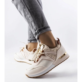Beige Sneakers mit goldenen Details von Bedord 1