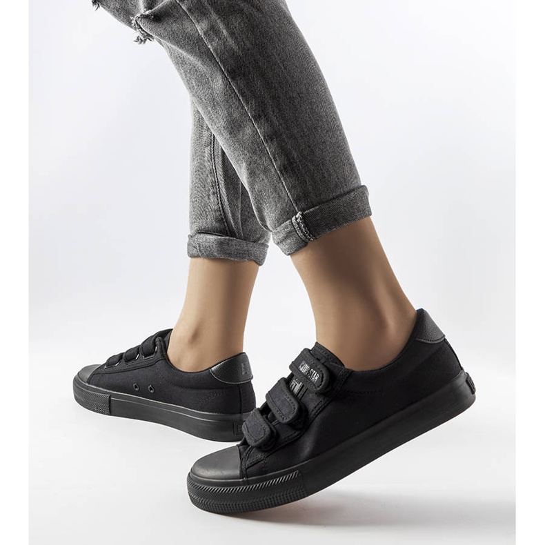Schwarze Turnschuhe mit Klettverschluss Big Star LL274A204 1