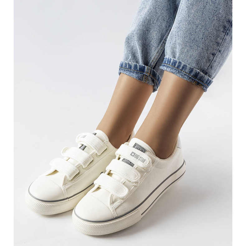 Weiße Turnschuhe mit Klettverschluss Big Star LL274A203 1