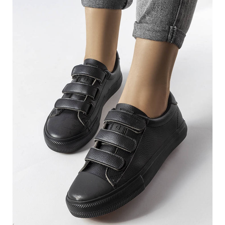 Schwarze Turnschuhe mit Klettverschluss Big Star LL274A206 1