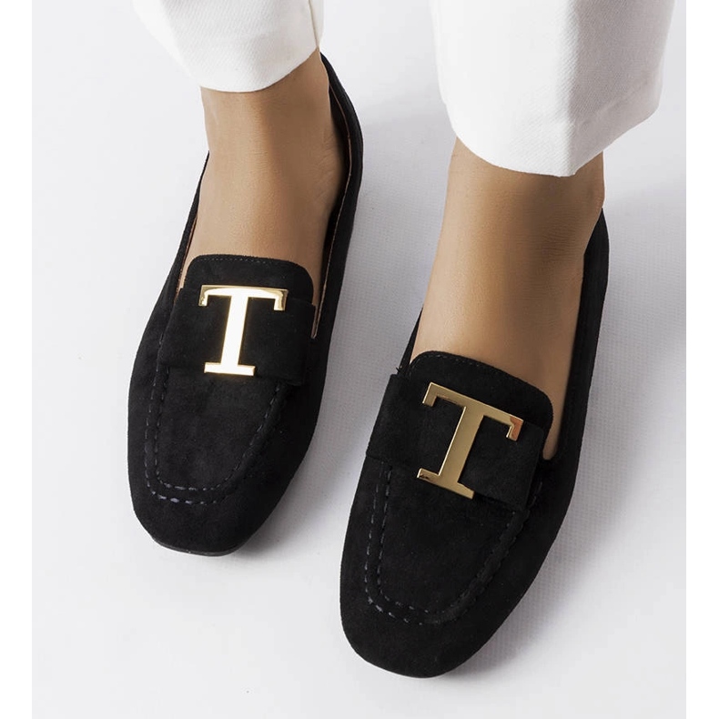 Schwarze Loafer aus Öko-Wildleder von Adélaïde 1