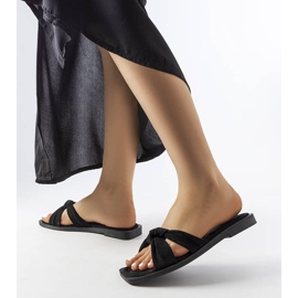 Inna Schwarze Pride-Hausschuhe aus Öko-Wildleder 2