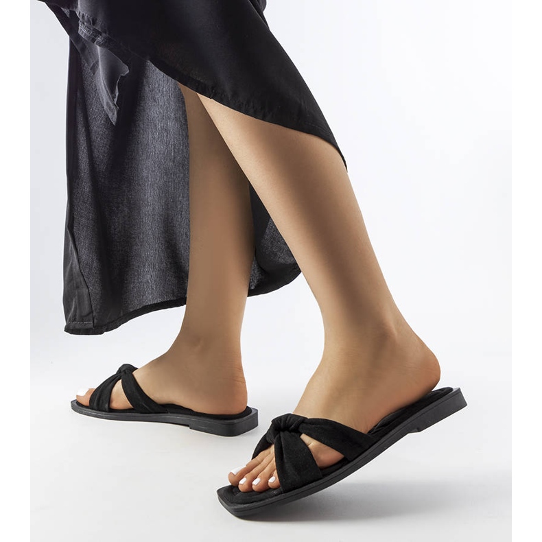 Inna Schwarze Pride-Hausschuhe aus Öko-Wildleder 2