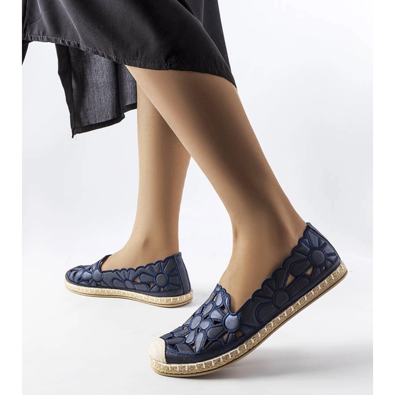Marineblaue, durchbrochene Espadrilles von Lamarre 1