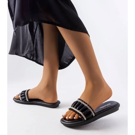 Schwarze Flip-Flops mit Anapor-Strasssteinen 2