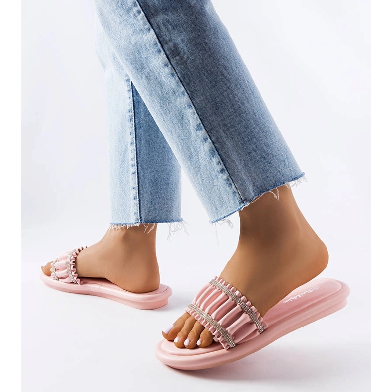 Rosa Sandalen mit Zirkonen von Anapor 2