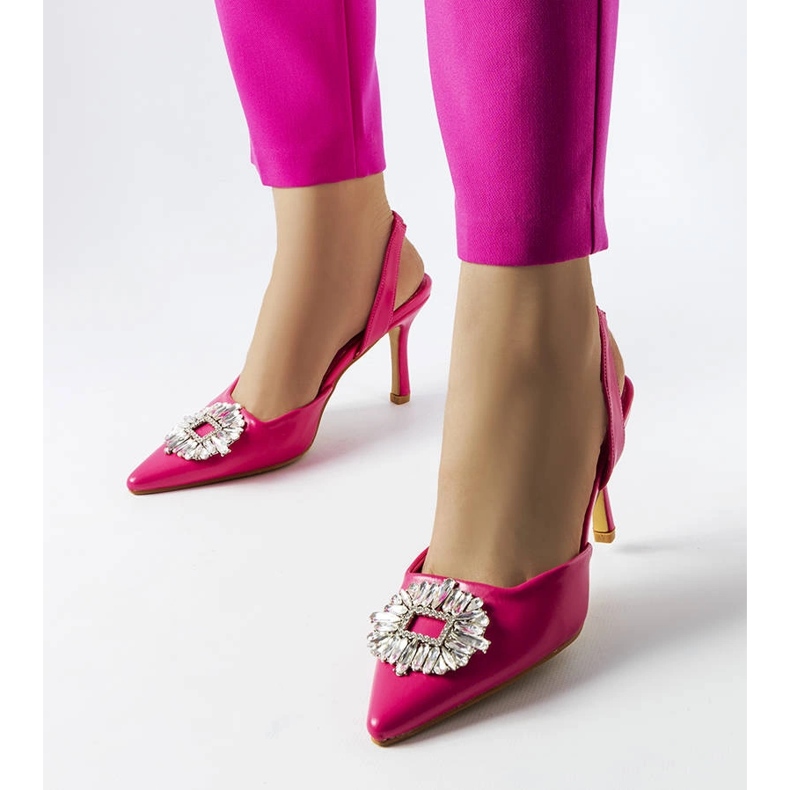 Moïse rosafarbene Zirkonia-Pumps 1