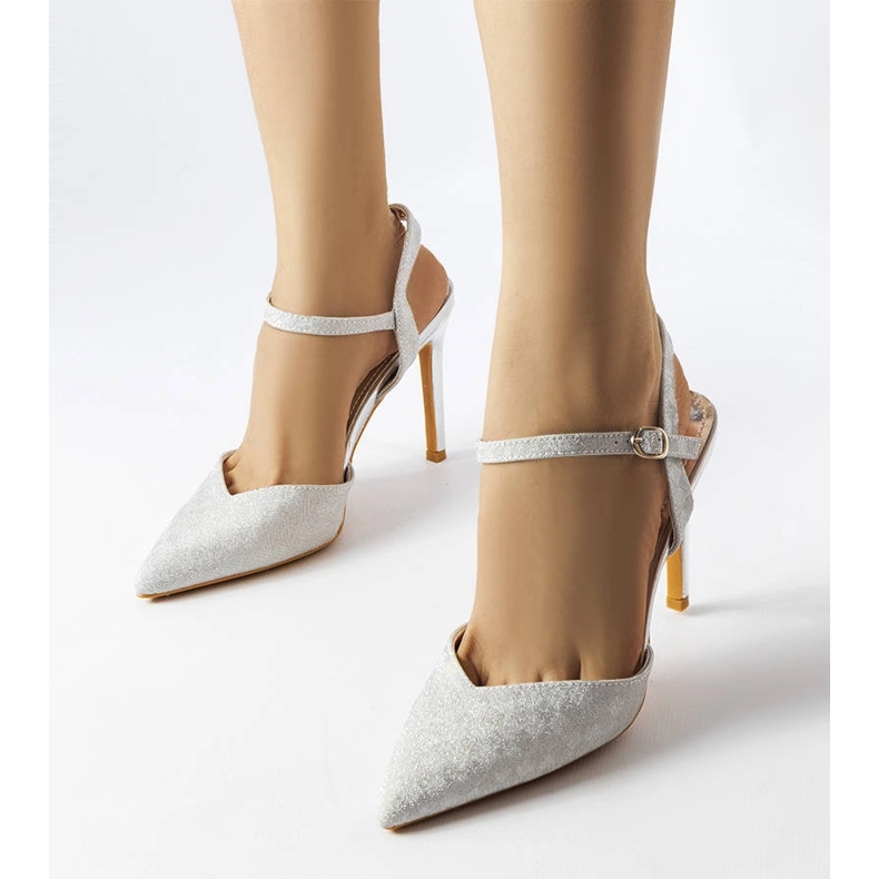 Gallia Silber glänzende Absätze silber- 1