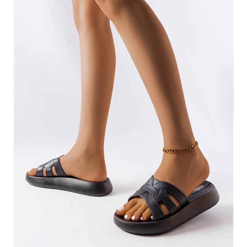 Coudert-Slipper aus schwarzem Gummi 2