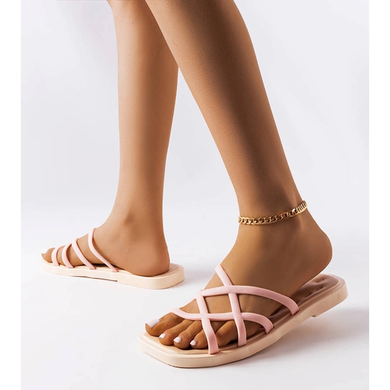 Pinke Gummi-Slides von Pearlman rosa 1