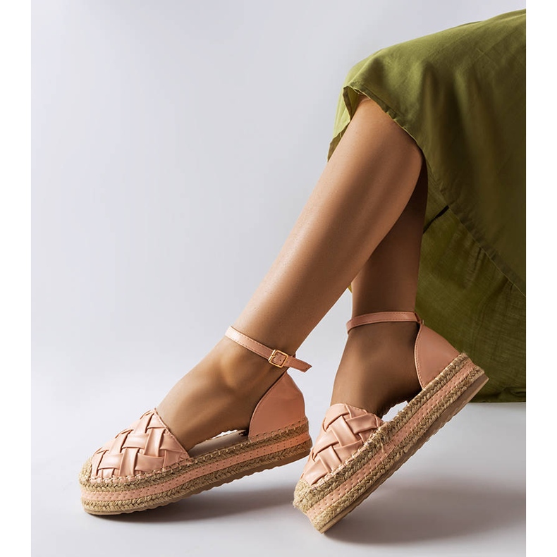 Gour rosafarbene Plateau-Espadrilles 1