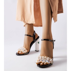 Inna Schwarze Sandalen mit Kristallen von Junction 1