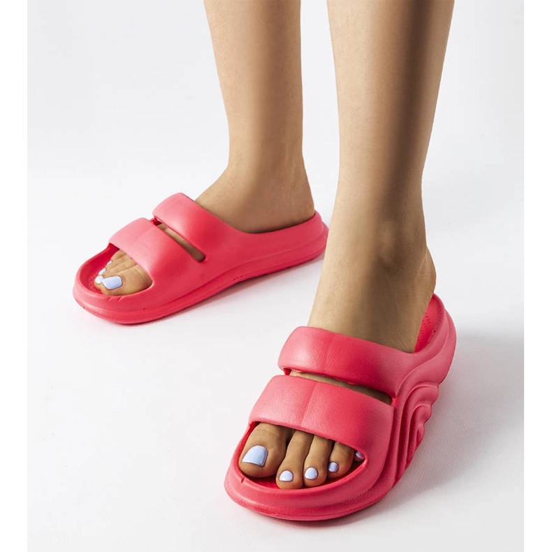 Dunkelrosa Gummi-Slides von Geneve 1