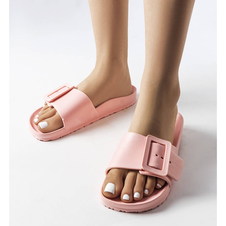 Rosa Gummi-Slider mit Schnalle von Nelm 1