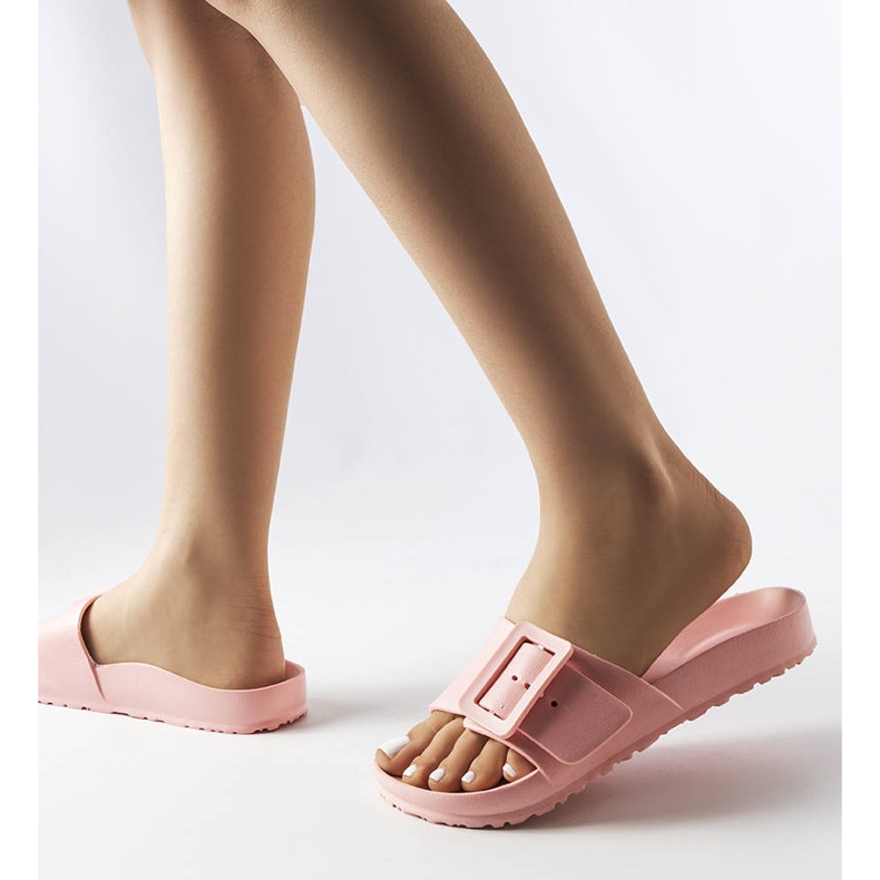 Rosa Gummi-Slider mit Schnalle von Nelm 2