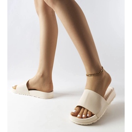 Beige Gummipantoletten von Sabourin 2