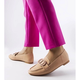 Dunkelbeige Slipper mit Schnalle von Poissonnier 1