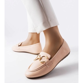 Beigefarbene Couturier-Loafer für Damen 1