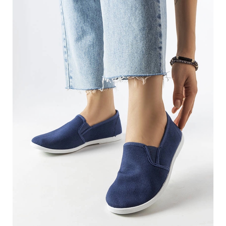 Marineblaue Stoff-Sneaker von Quincy 1