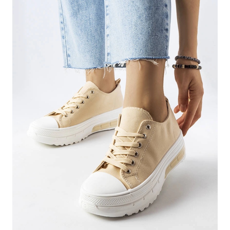 Beige Plateau-Sneaker von Hawthorne 1