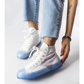 Weiße und blaue High-Top-Sneaker von Nanterre 1