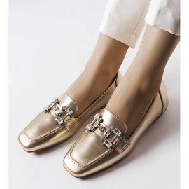 Goldene Slipper mit Zirkonen 1