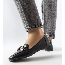 Schwarze Slipper mit Strasssteinen von Marechal 1