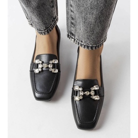 Schwarze Slipper mit Strasssteinen von Marechal 2
