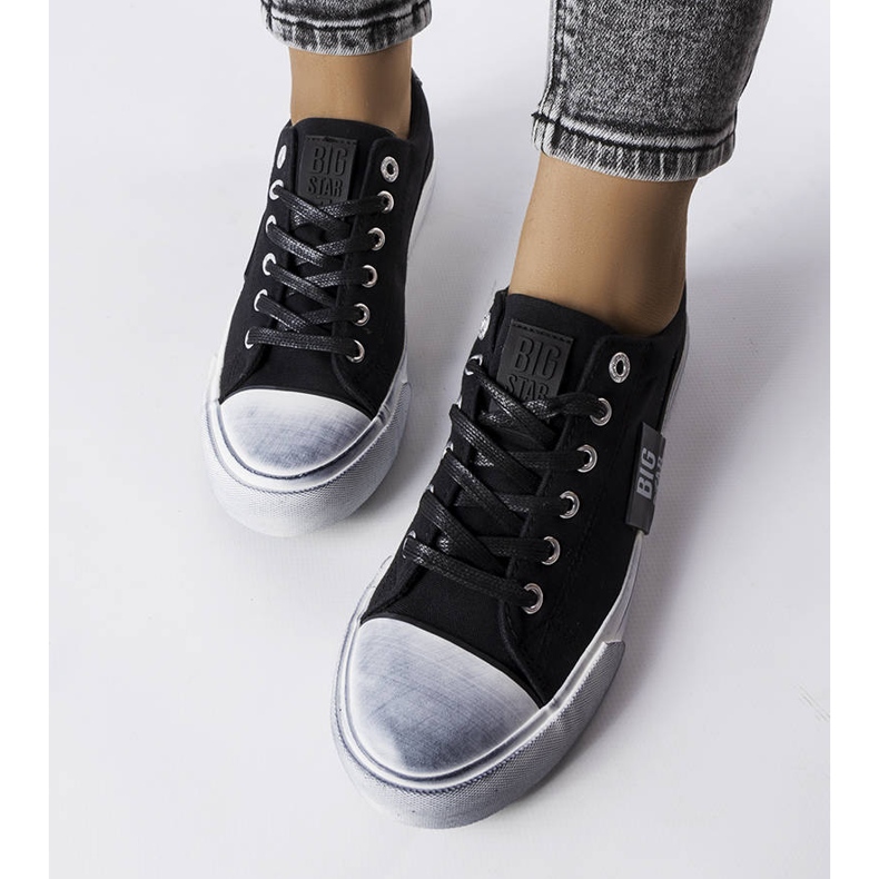 Schwarze Sneakers mit Abrieb Big Star JJ274354 2