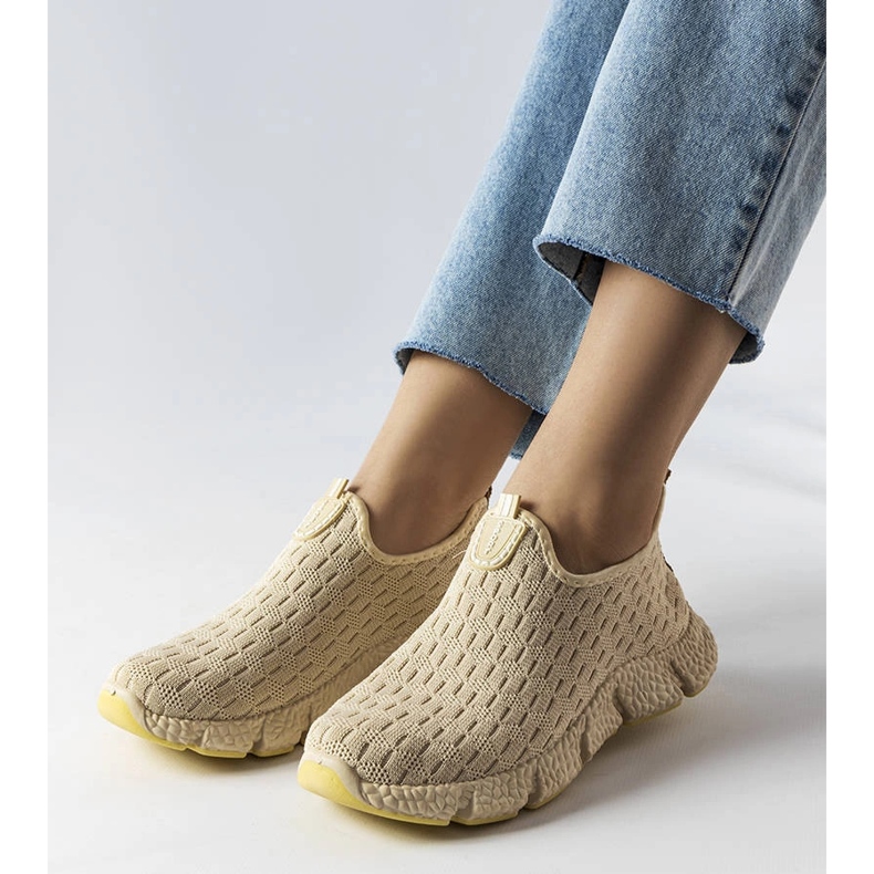 Hellbeige Sport-Slip-On-Sneaker von Obenor 1