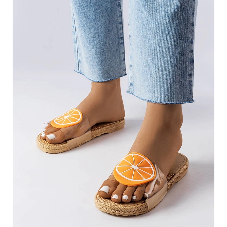 Transparente Hausschuhe mit Foddie-Dekoration farblos 1