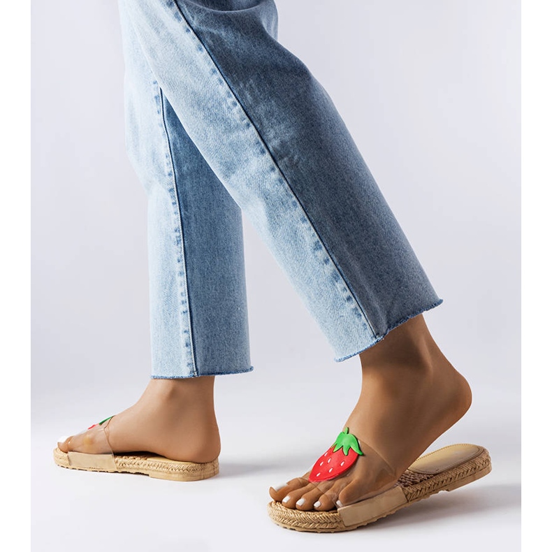 Transparente Hausschuhe mit Foddie-Dekoration farblos 2