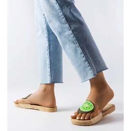 Transparente Hausschuhe mit Foddie-Dekoration beige 2